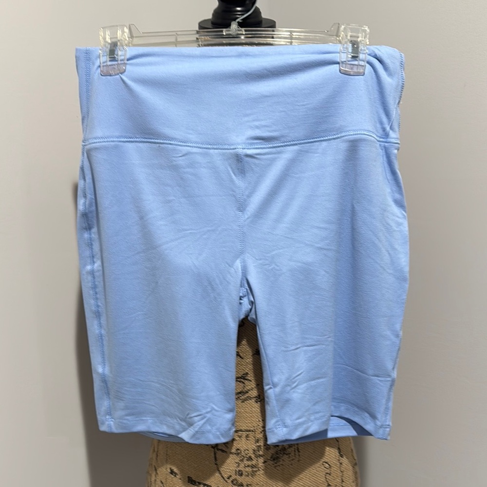 Zenana Outfitters Plus Size Light Blue Women's Bike Shorts